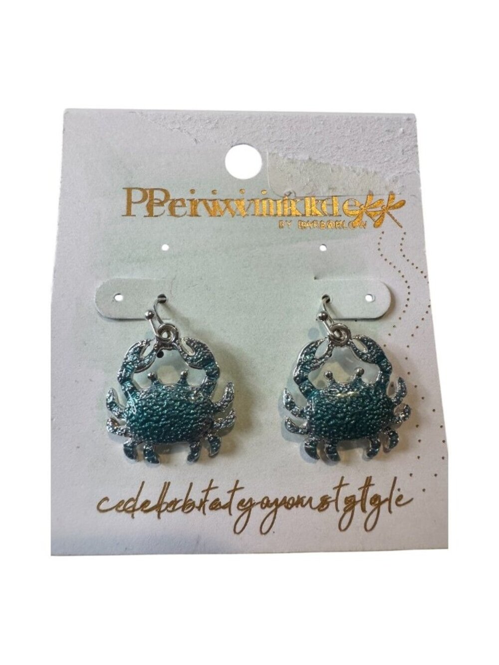 Periwinkle Blue Crab Dangle Earrings By Barbara Lavallee - Coastal Jewelry